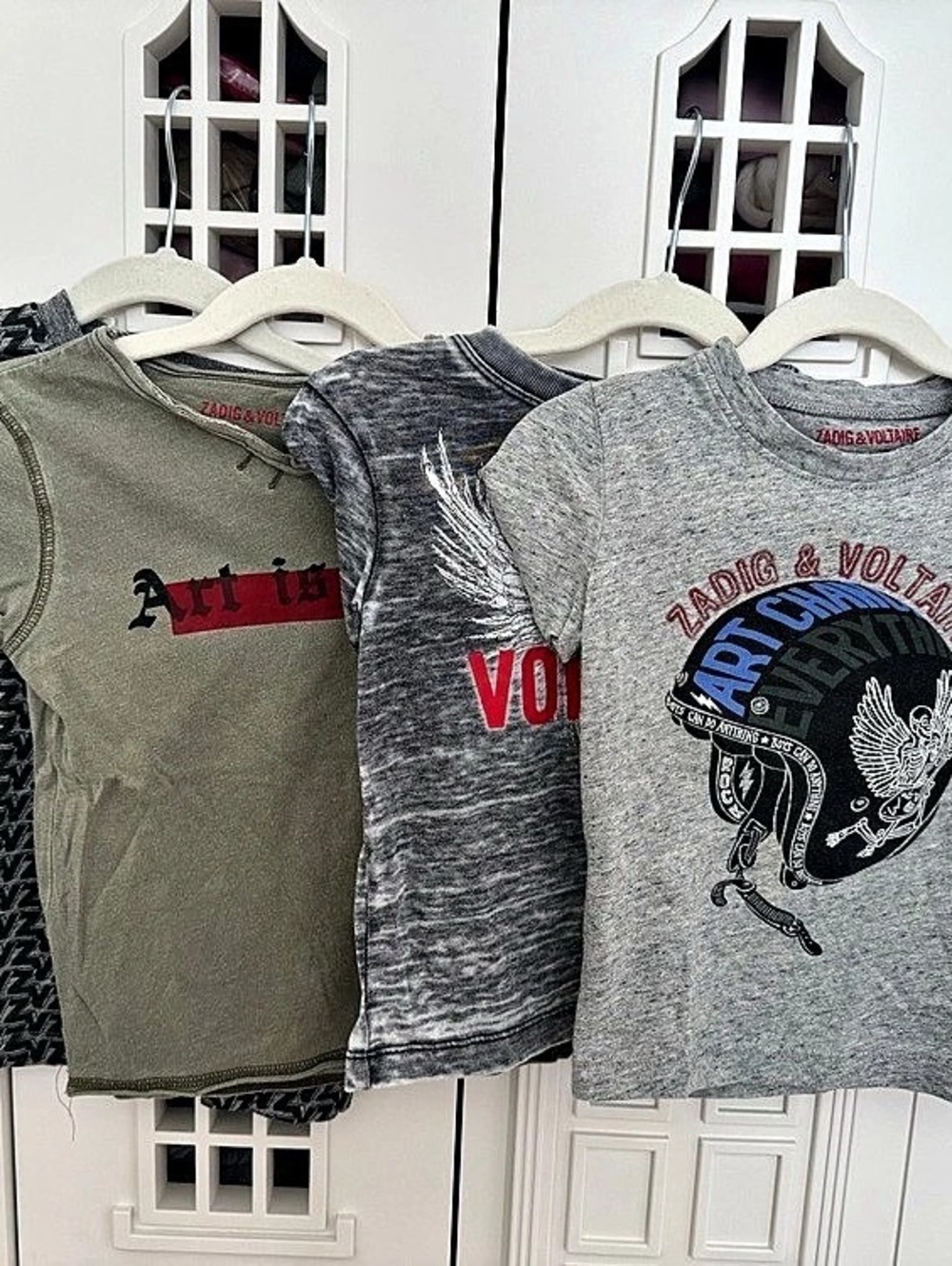 Zadig & Voltaire graphic tee Kids Graphic Tees Gray Black Size 4-102
